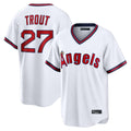 newshops LA.Angels #27 Mike Trout Player White T-shirt Home Game Stitched Jerseys