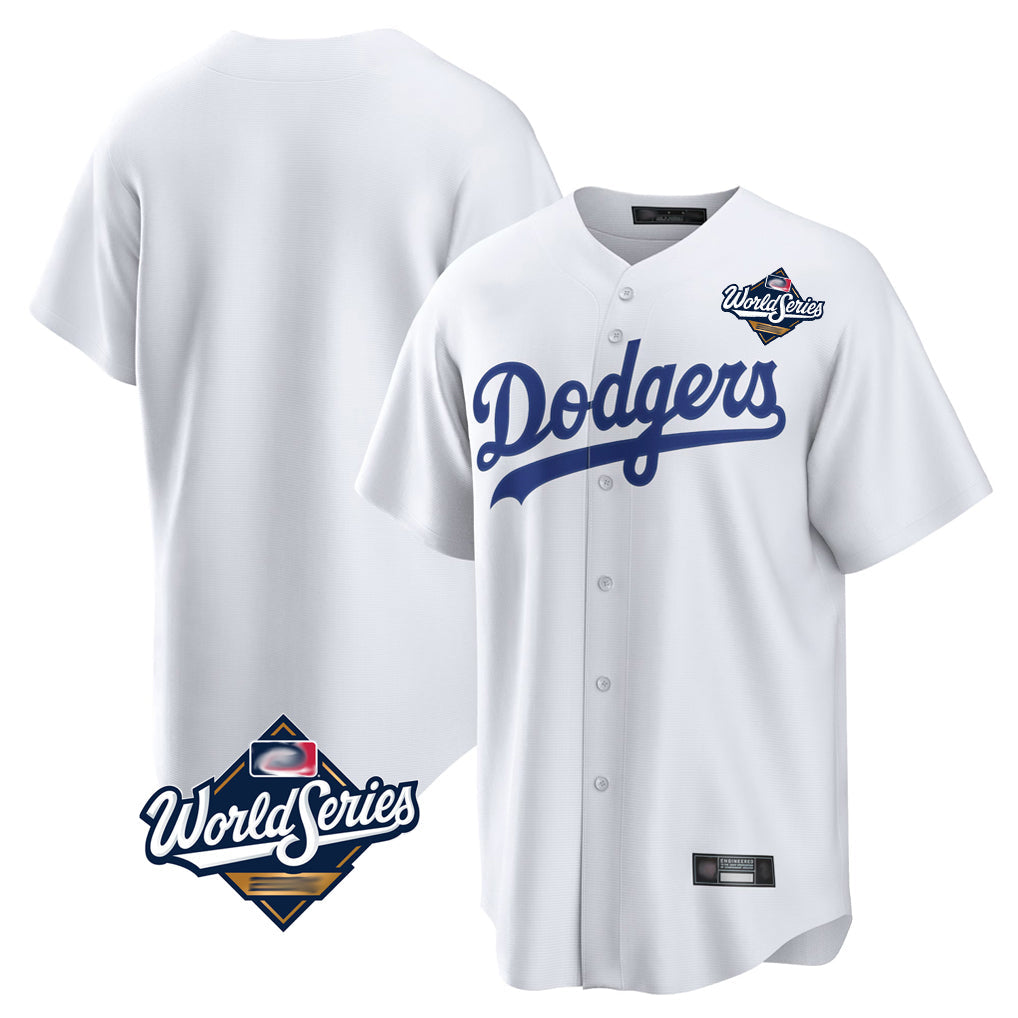 newshops LA.Dodgers Blank Player White Game Home World Series Stitched Jerseys