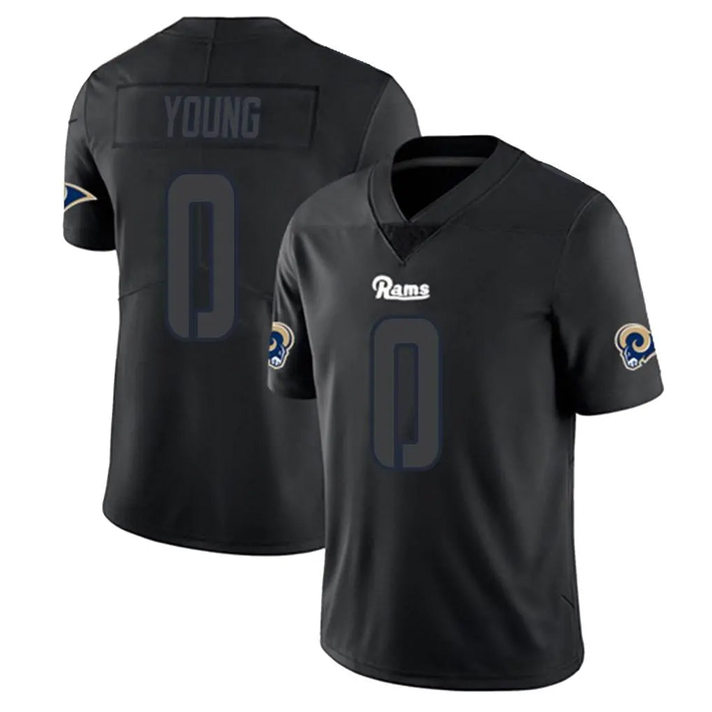 Newshops LA.Rams #0 Byron Young Player Black Impact Limited Home Game Stitched Jerseys