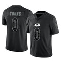 Newshops LA.Rams #0 Byron Young Player Black Limited Reflective Home Game Stitched Jerseys
