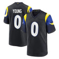 Newshops LA.Rams #0 Byron Young Player Black Midnight Rivalries Collection Home Game Stitched Jerseys