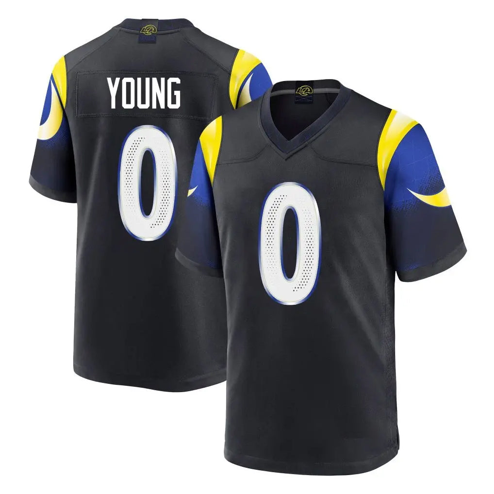 Newshops LA.Rams #0 Byron Young Player Black Midnight Rivalries Collection Home Game Stitched Jerseys