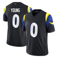 Newshops LA.Rams #0 Byron Young Player Black Midnight Rivalries Collection Limited Home Game Stitched Jerseys