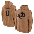 Newshops LA.Rams #0 Byron Young Player Brown Salute to Service Hoodies Limited Game Stitched Jerseys