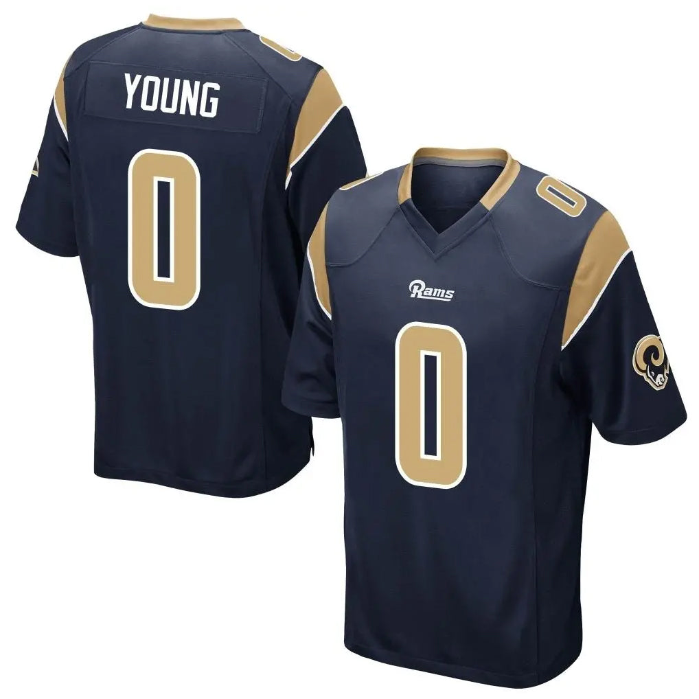 Newshops LA.Rams #0 Byron Young Player Navy Home Game Stitched Jerseys