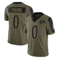 Newshops LA.Rams #0 Byron Young Player Olive Salute To Service Limited Game Stitched Jerseys
