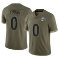 Newshops LA.Rams #0 Byron Young Player Olive Salute To Service Limited Stitched Jerseys