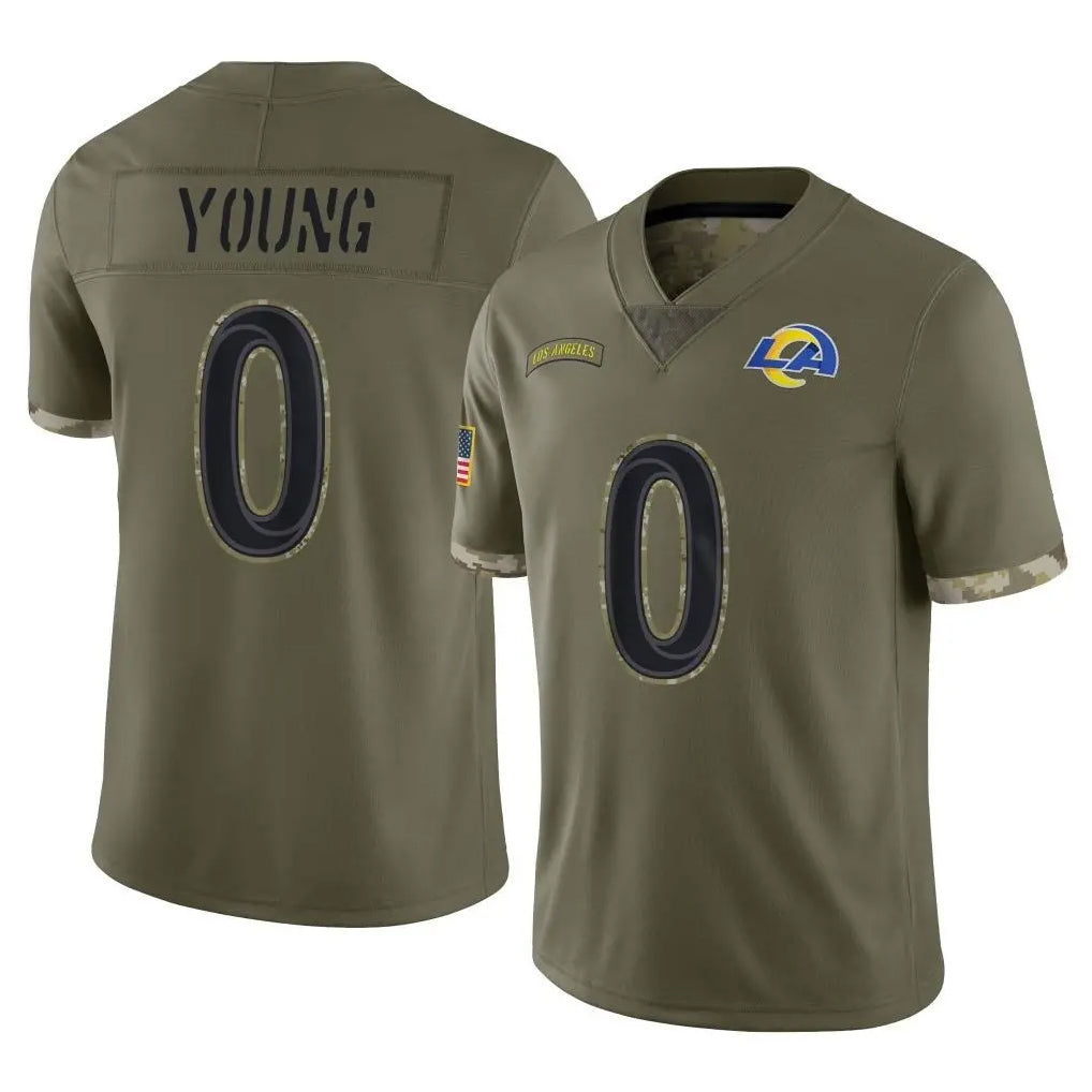 Newshops LA.Rams #0 Byron Young Player Olive Salute To Service Limited Stitched Jerseys