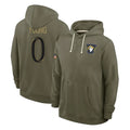 Newshops LA.Rams #0 Byron Young Player Olive Salute to Service Pullover Hoodies Limited Stitched Jerseys