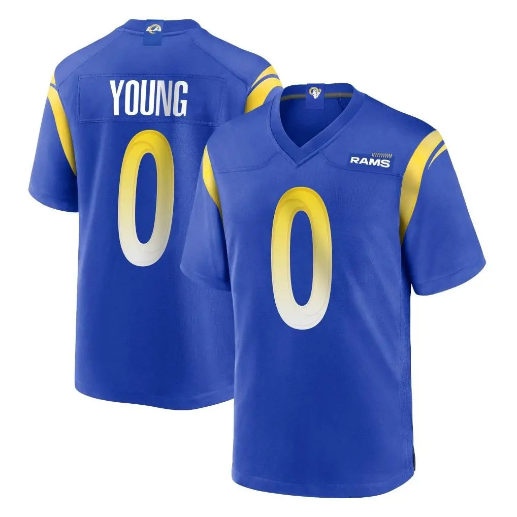 Newshops LA.Rams #0 Byron Young Player Royal Home Game Stitched Jerseys