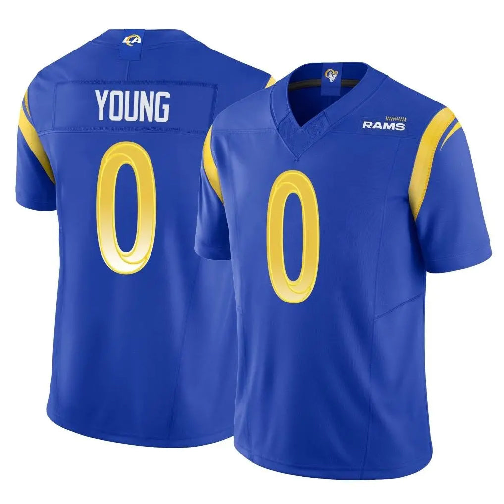 Newshops LA.Rams #0 Byron Young Player Royal Limited Vapor F.U.S.E. Home Game Stitched Jerseys