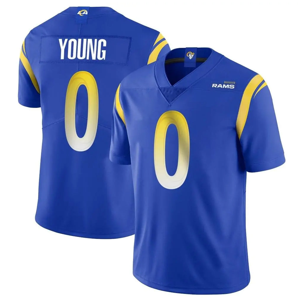Newshops LA.Rams #0 Byron Young Player Royal Limited Vapor Untouchable Home Game Stitched Jerseys