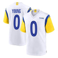 Newshops LA.Rams #0 Byron Young Player White Home Game Stitched Jerseys