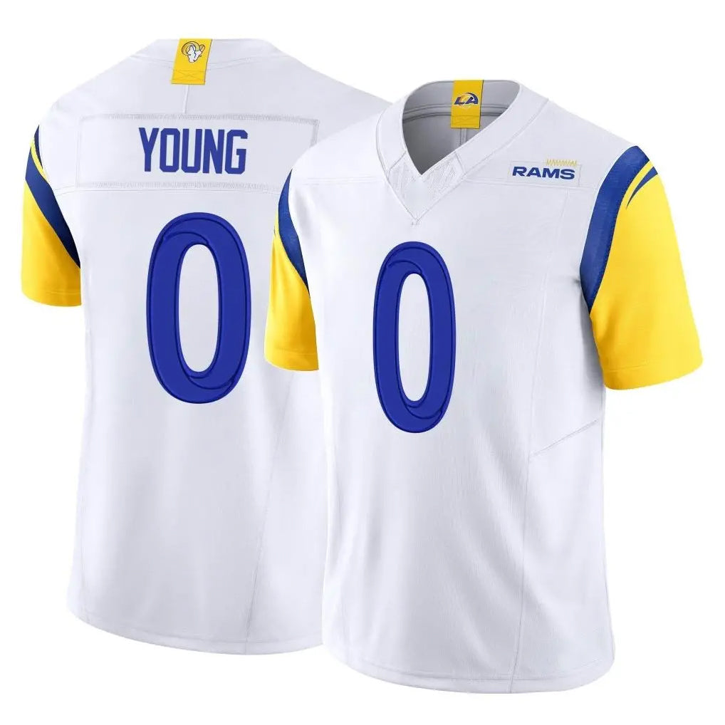 Newshops LA.Rams #0 Byron Young Player White Limited Vapor F.U.S.E. Home Game Stitched Jerseys