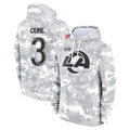 Newshops LA.Rams #3 Kam Curl Player Arctic Camo Salute to Service Hoodies Limited Game Stitched Jerseys