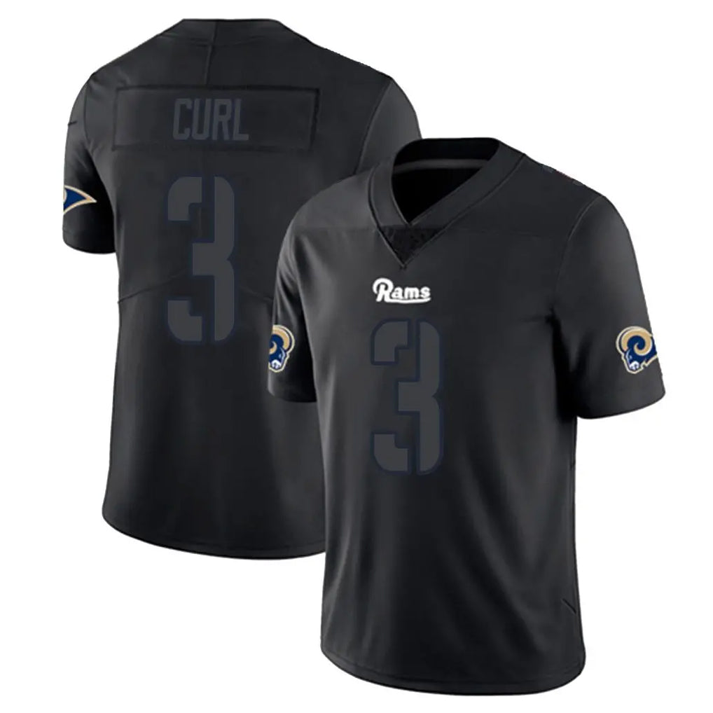 Newshops LA.Rams #3 Kam Curl Player Black Impact Limited Home Game Stitched Jerseys