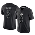 Newshops LA.Rams #3 Kam Curl Player Black Limited Reflective Home Game Stitched Jerseys