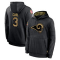 Newshops LA.Rams #3 Kam Curl Player Black Salute to Service Hoodies Limited Game Stitched Jerseys