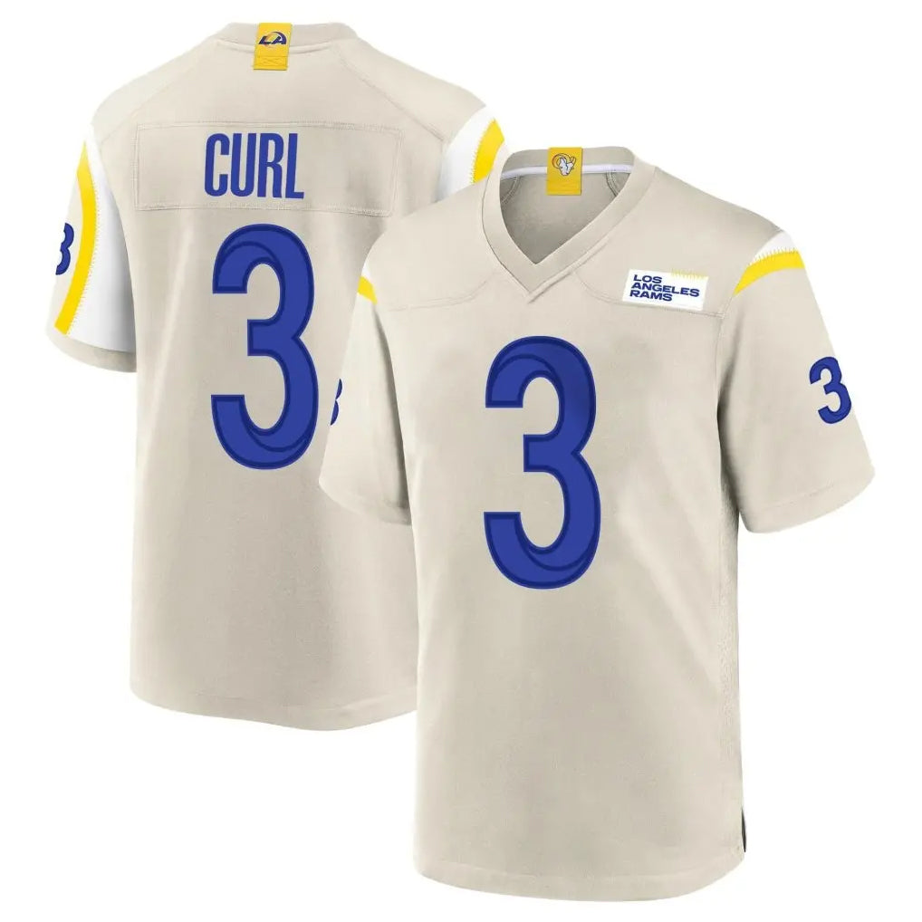 Newshops LA.Rams #3 Kam Curl Player Bone Home Game Stitched Jerseys
