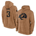 Newshops LA.Rams #3 Kam Curl Player Brown Salute to Service Hoodies Limited Game Stitched Jerseys