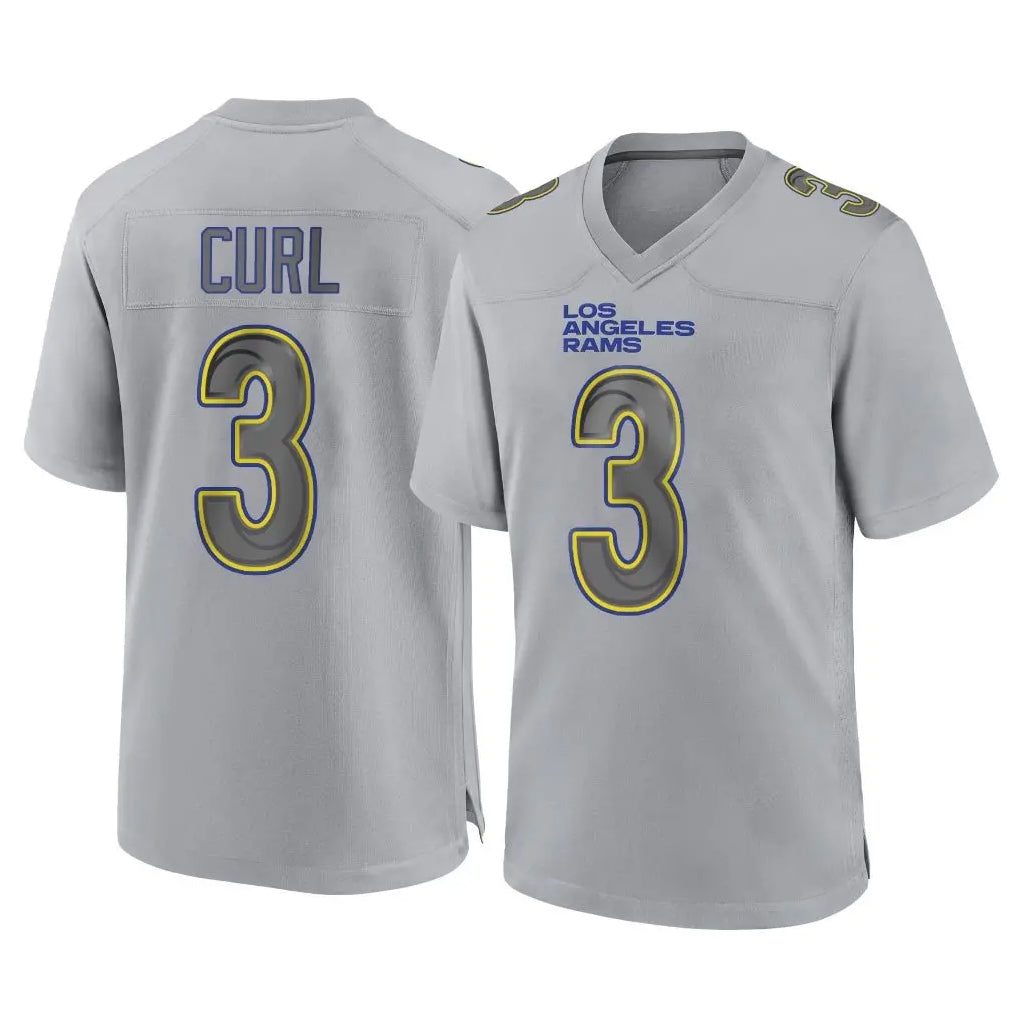 Newshops LA.Rams #3 Kam Curl Player Gray Atmosphere Fashion Home Game Stitched Jerseys