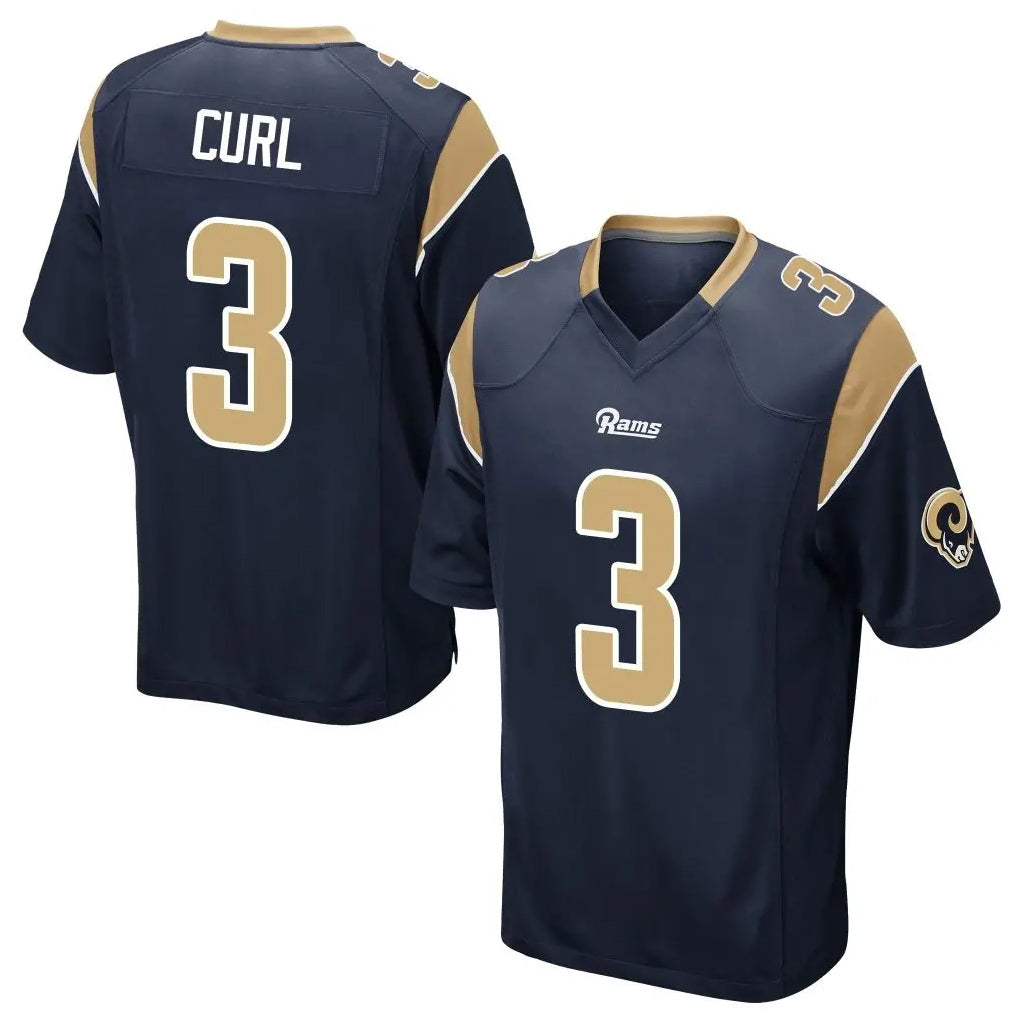 Newshops LA.Rams #3 Kam Curl Player Navy Home Game Stitched Jerseys