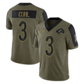 Newshops LA.Rams #3 Kam Curl Player Olive Salute To Service Limited Game Stitched Jerseys
