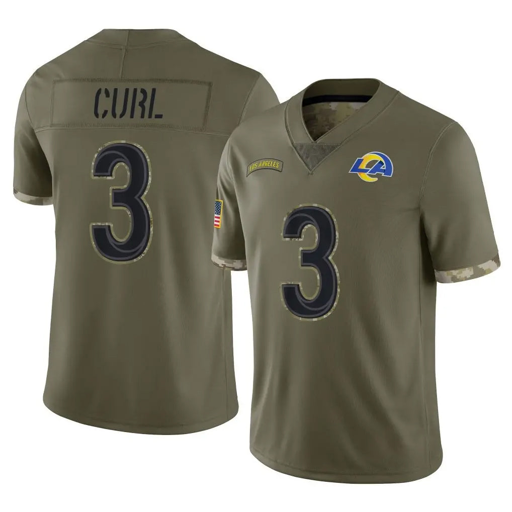 Newshops LA.Rams #3 Kam Curl Player Olive Salute To Service Limited Stitched Jerseys