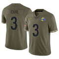 Newshops LA.Rams #3 Kam Curl Player Olive Salute To Service Limited Stitched Jerseys