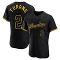 newshops M.Brewers #2 Brice Turang Player Black Snake Skin City Home Limited Elite Stitched Jerseys