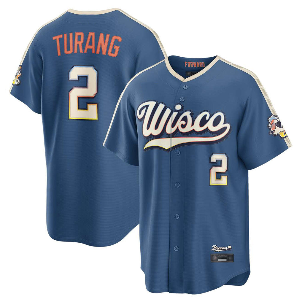 newshops M.Brewers #2 Brice Turang Player Blue 2026 City Connect Home Game Stitched Jerseys