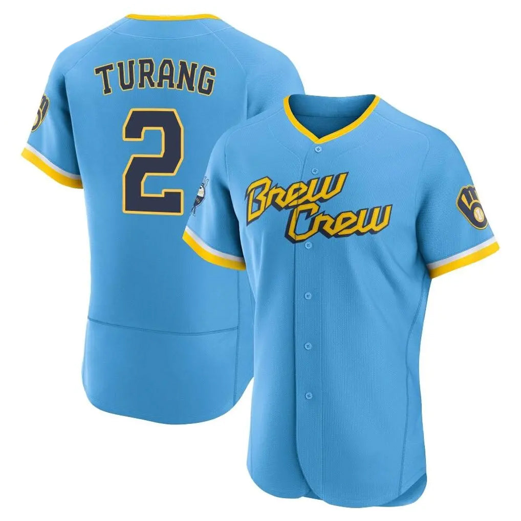 newshops M.Brewers #2 Brice Turang Player Light Blue City Connect Home Limited Elite Stitched Jerseys