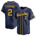 newshops M.Brewers #2 Brice Turang Player Navy Home Limited Stitched Jerseys