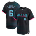 newshops M.Marlins #6 Otto Lopez Player Black City Connect Home Limited Stitched Jerseys