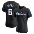 newshops M.Marlins #6 Otto Lopez Player Black Vapor Home Limited Elite Stitched Jerseys