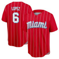 newshops M.Marlins #6 Otto Lopez Player Red City Connect Home Game Stitched Jerseys