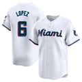 newshops M.Marlins #6 Otto Lopez Player White  Home Limited Stitched Jerseys