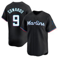 newshops M.Marlins #9 Xavier Edwards Player Black  Home Limited Stitched Jerseys