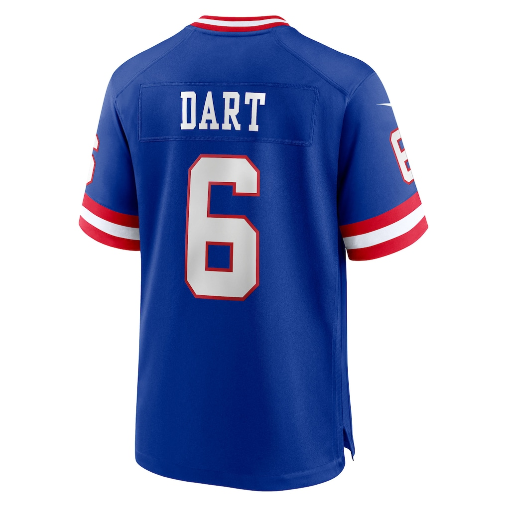 Newshop NY.Giants #6 Jaxson Dart Royal Alternate 2 Classic Game Jersey
