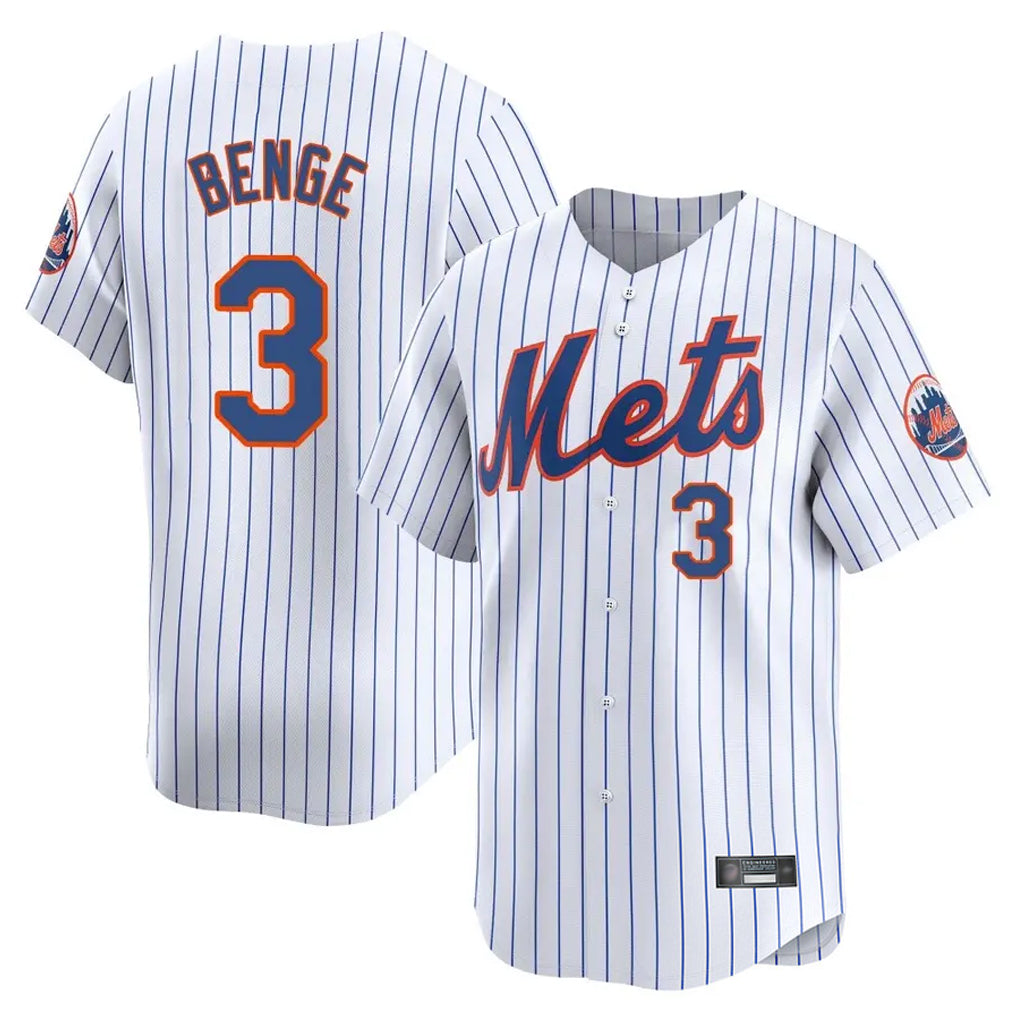 newshops NY.Mets #3 Carson Benge Player White Home Replica Stitched Jerseys