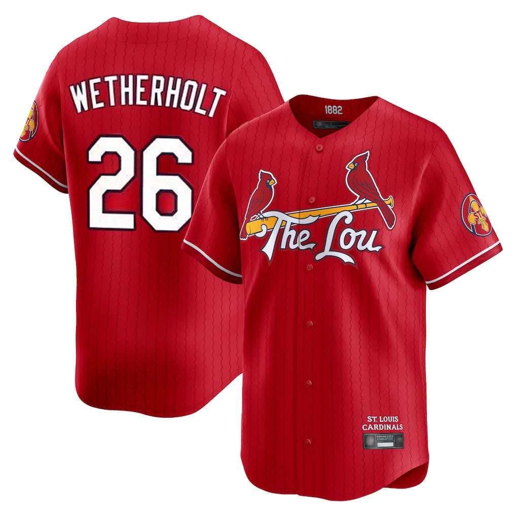Newshop St. Louis Cardinals #26 JJ Wetherholt Player Red City Connect Limited Stitched Jerseys